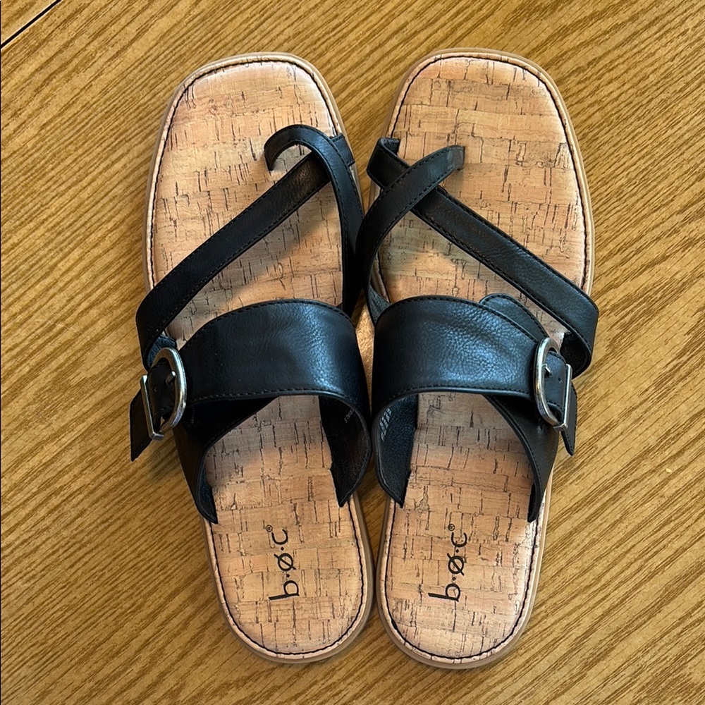 b.o.c. Black and Tan Women's Sandals